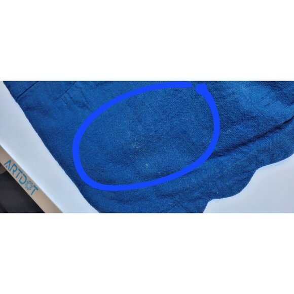 Cynthia Rowley Short Womens Size 10 Chino Scalloped Hem Solid Linen Blue - Picture 11 of 11